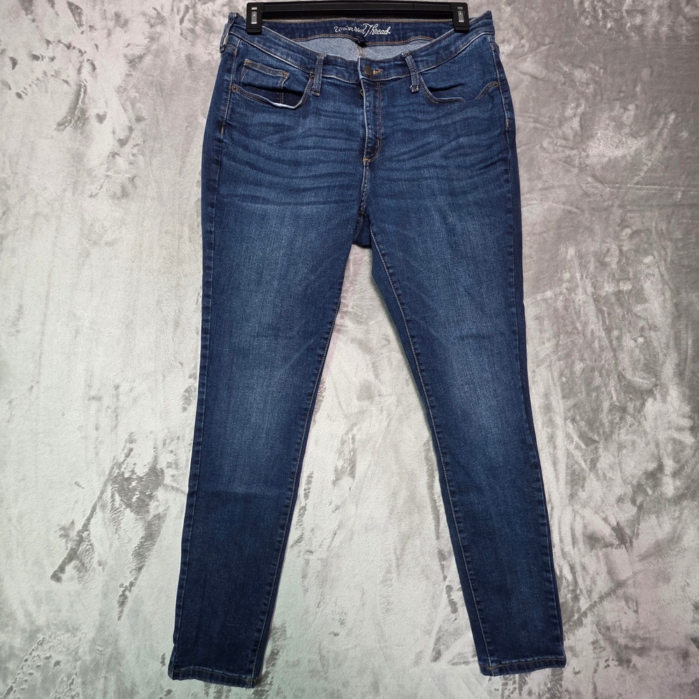 Universal Thread Womens Mid-Rise Skinny Jeans Dark Wash Blue Denim 16/33R